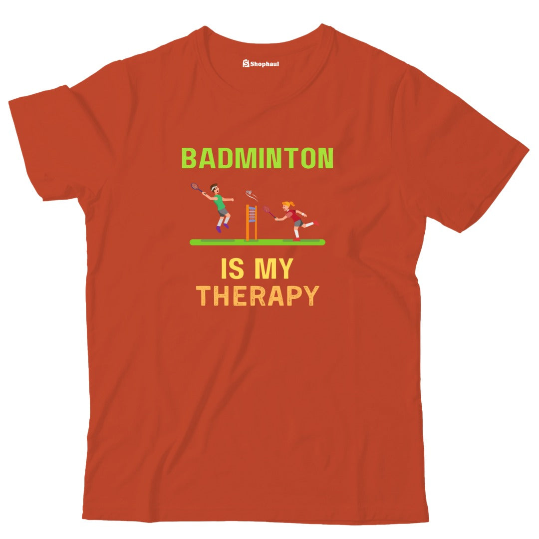 Kids Badminton is My Therapy T-Shirt The Shophaul