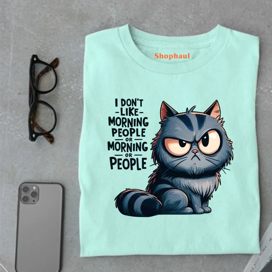 I don't like morning people Cat T-Shirt
