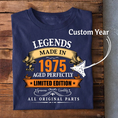 Year Customized Legends Made in Birthday T-Shirt