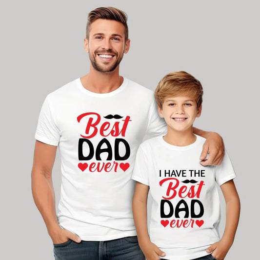 Best DAD Ever - Dad Son Matching T-Shirt Outfit - XS / 0-12M / White best dad tshirt, Dad, dad son, dad son combo, dad son matching outfit, Dad Son T-Shirt, dad son tshirt, dad tshirt