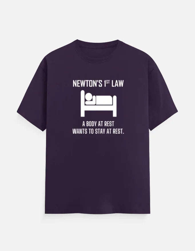 newton's first law Physics T-Shirt The Shophaul Designs