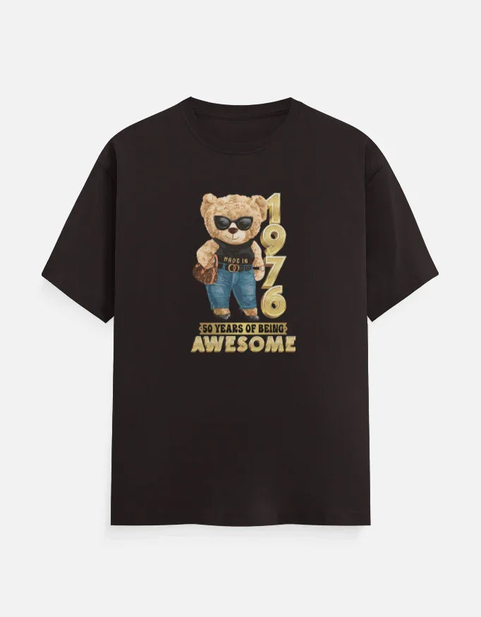 1976 | 50 Years of Being Awesome Bear Girl T-Shirt