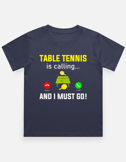 Kids Table Tennis Calling T-Shirt