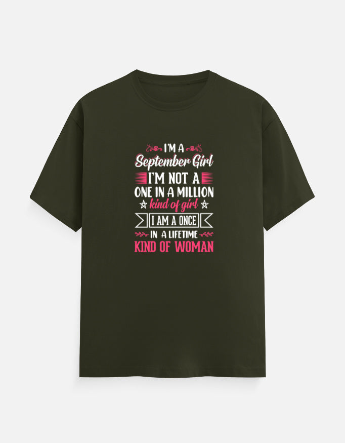 I'm a September Girl T-Shirt Olive Green 3XL