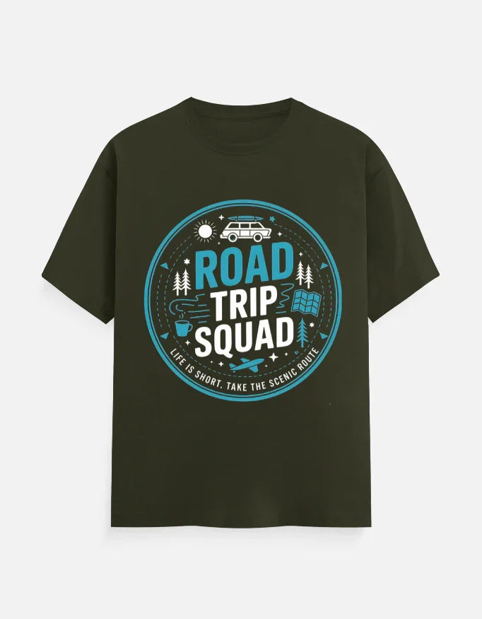 Matching Road Trip T-Shirt for Friends Family - Bottle Green / S 
