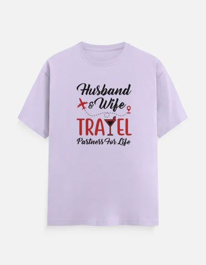 Husband and Wife Travel Partners for Life T-Shirt - White / S group tshirt design for friends,group tshirt for vacation,travel partners,travel tshirt,travel tshirt for family,travel tshirt for friends,travel tshirts for group
