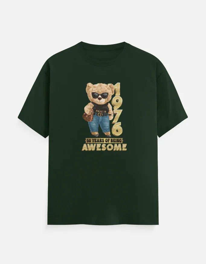 1976 | 50 Years of Being Awesome Bear Girl T-Shirt