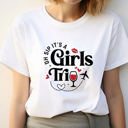 Girls Trip group T-Shirt for vacation - White / XS girl travel, girl trip, girls trip, women trip, women's trip