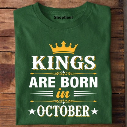 Kings are Born in October T-Shirt