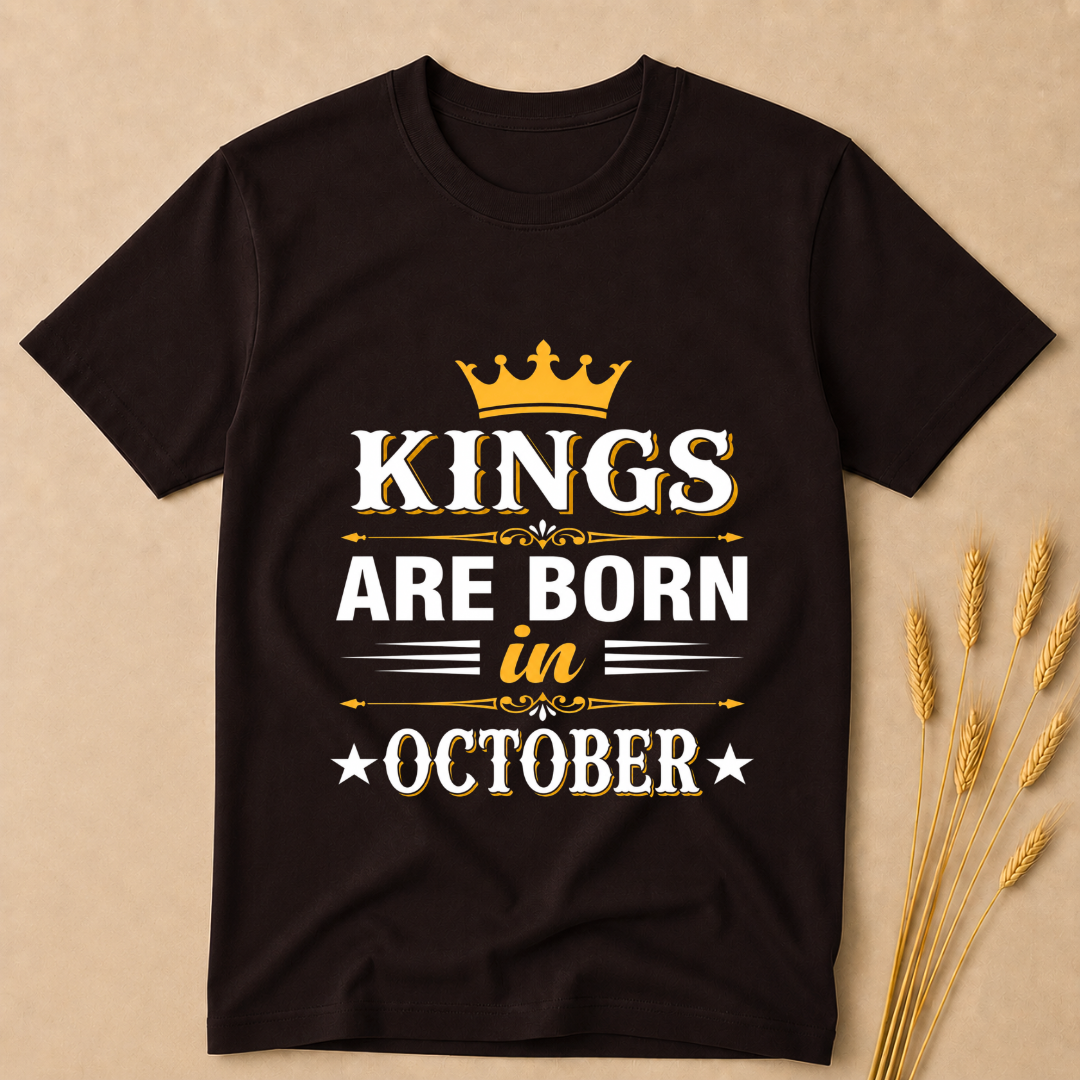 Kings are Born in October T-Shirt