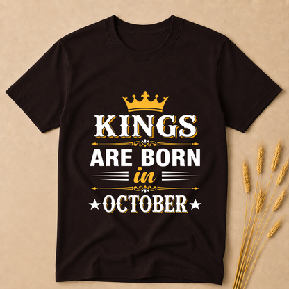 Kings are Born in October T-Shirt