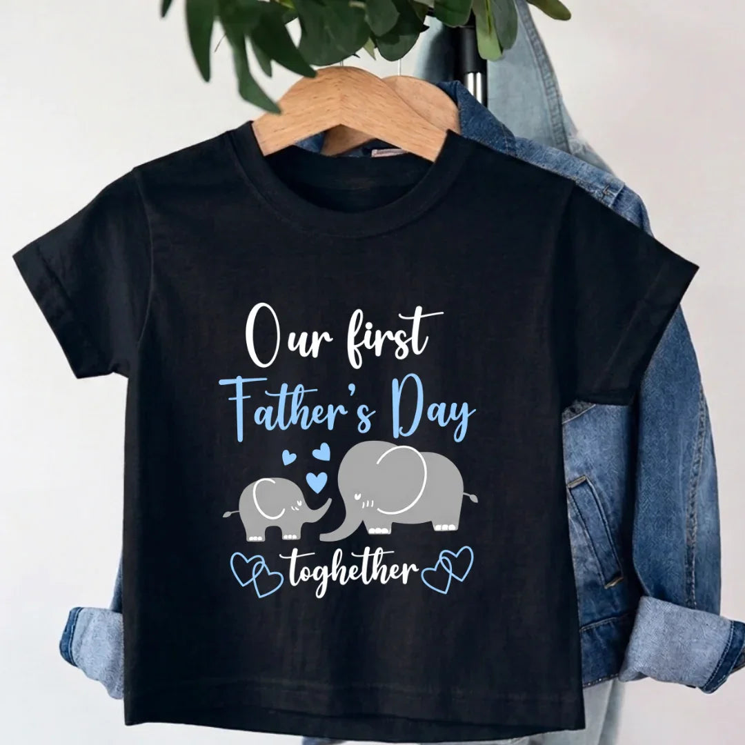 Our First Fathers day Combo T-Shirt Our First Fathers day Combo T-Shirt - Black / 0-12M