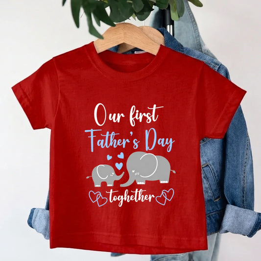 Our First Fathers day Combo T-Shirt Our First Fathers day Combo T-Shirt - Red / 0-12M