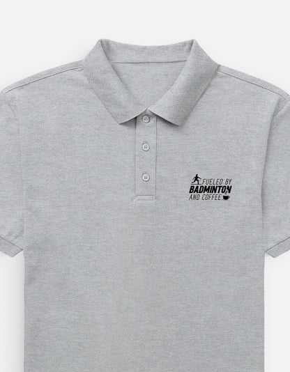 Fueled By Badminton and Coffee Polo T-Shirt