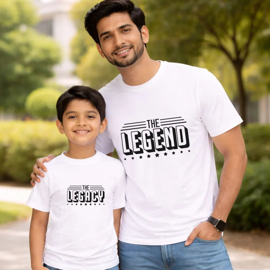 Dad and Son Matching shirts | The Legend Legacy Father Son T-Shirt - 12-23M / S - 38 / White dad son, Family, kids