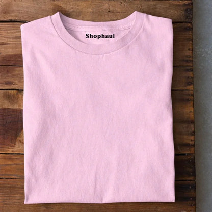 Light Baby Pink Round Neck Plain T-Shirt