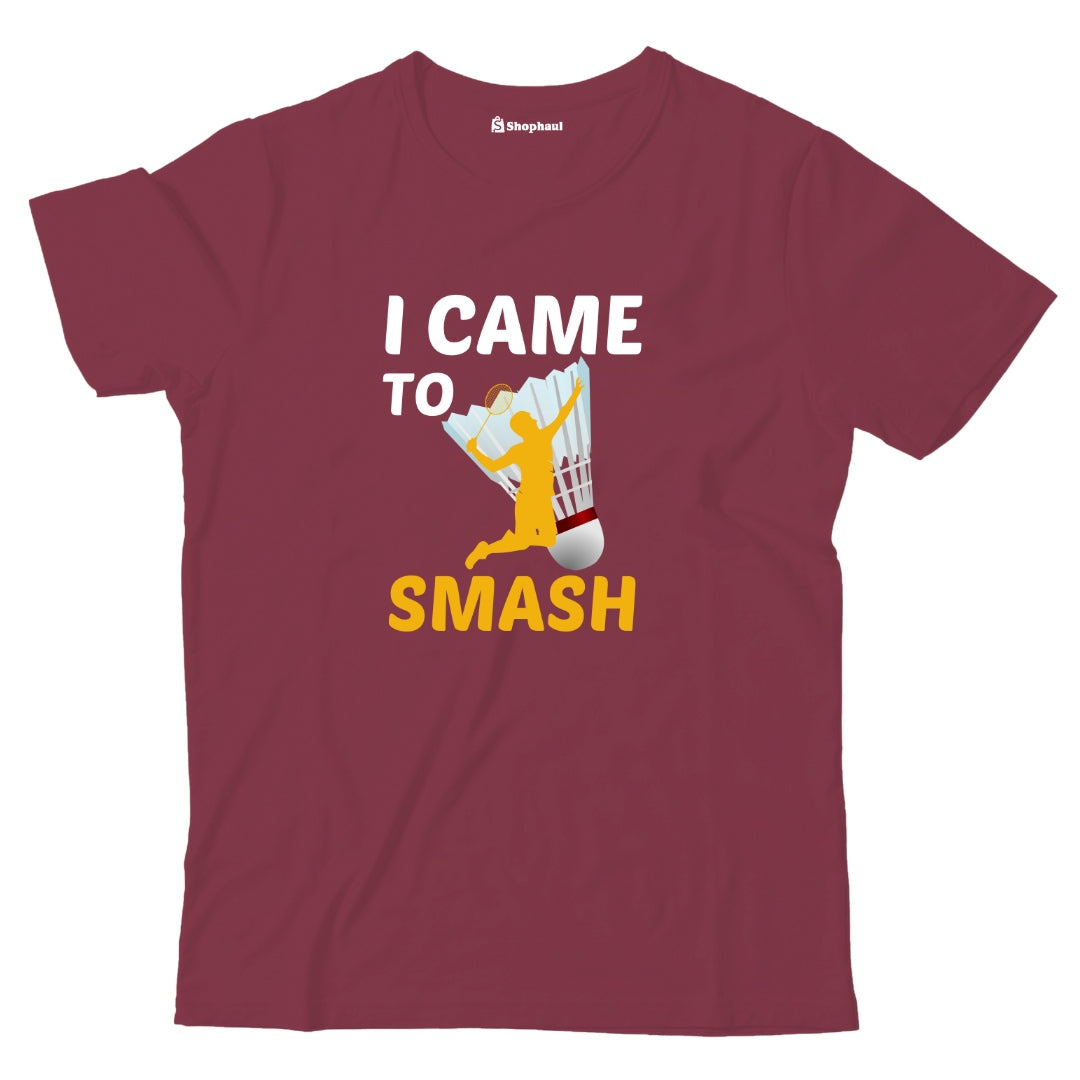 Kids I came to Smash Badminton T-Shirt The Shophaul