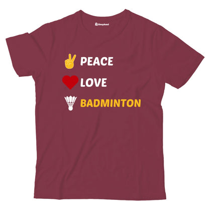 Kids Peace Love Badminton T-Shirt The Shophaul