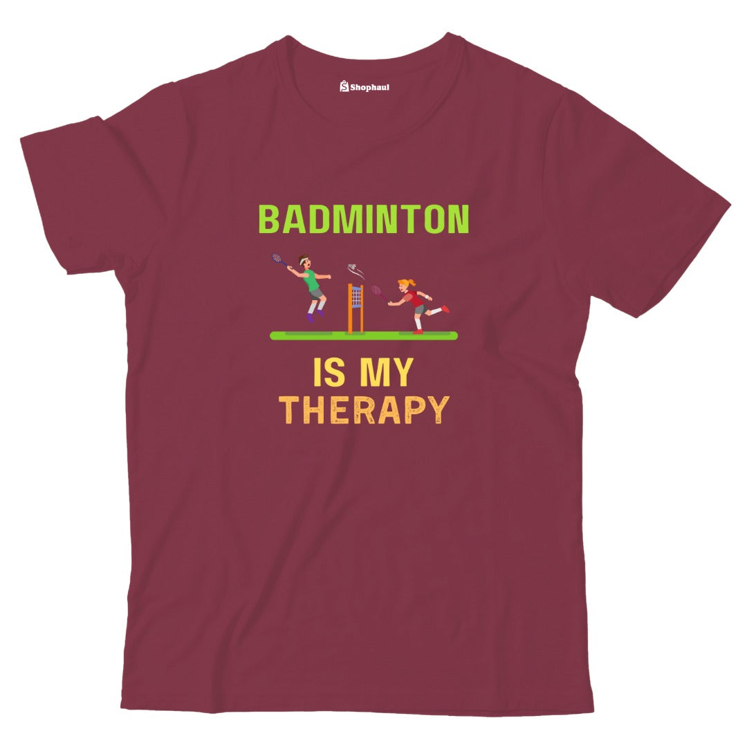 Kids Badminton is My Therapy T-Shirt The Shophaul