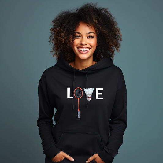 Unisex Love Badminton Hoodie