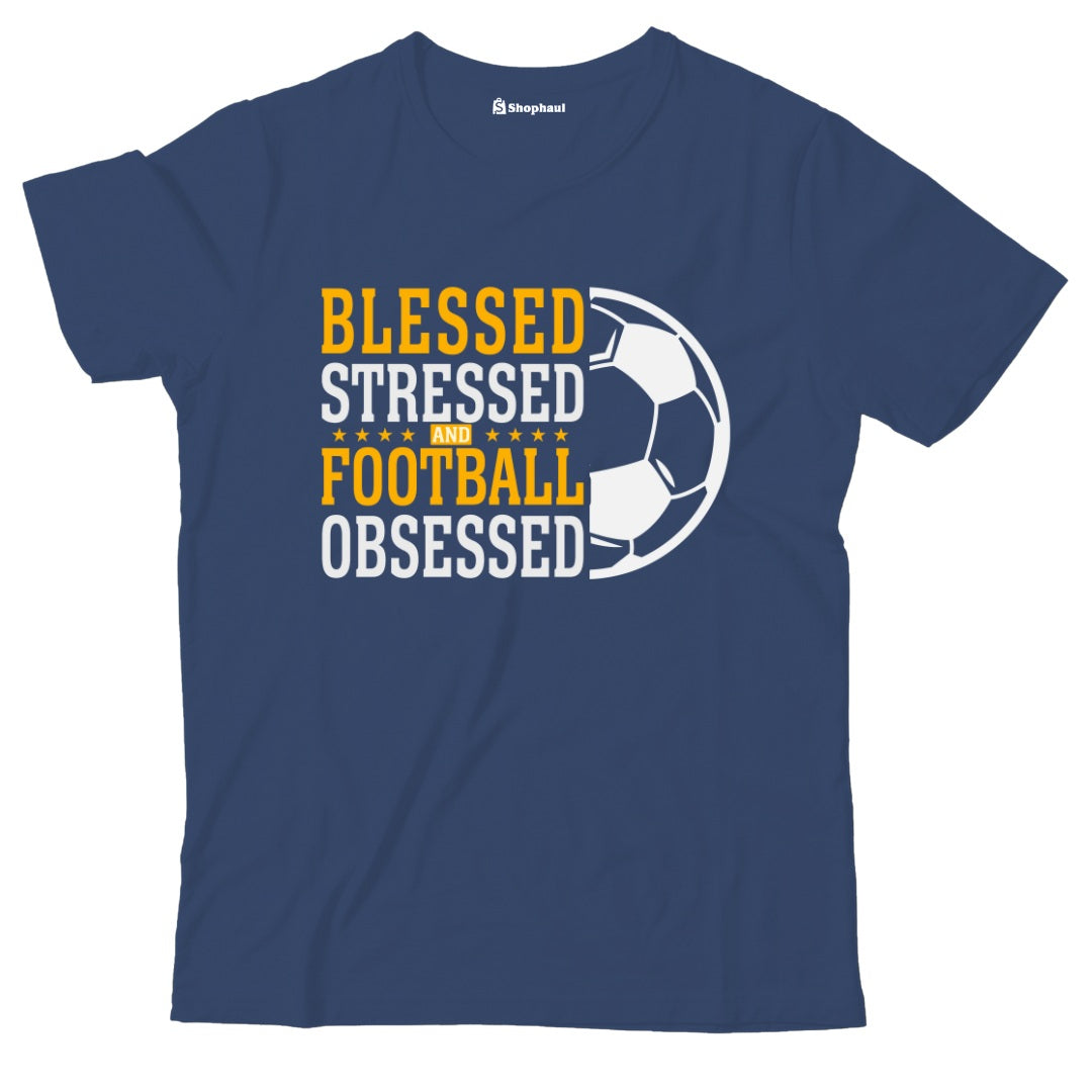 Kids Stressed Blessed Football T-Shirt The Shophaul