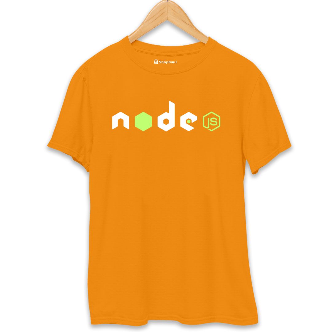 Node JS Coding T-Shirt  Orange-XXL