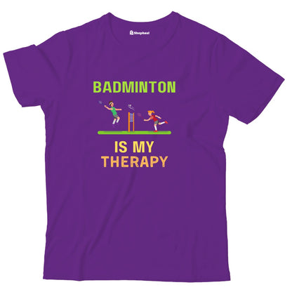 Kids Badminton is My Therapy T-Shirt The Shophaul