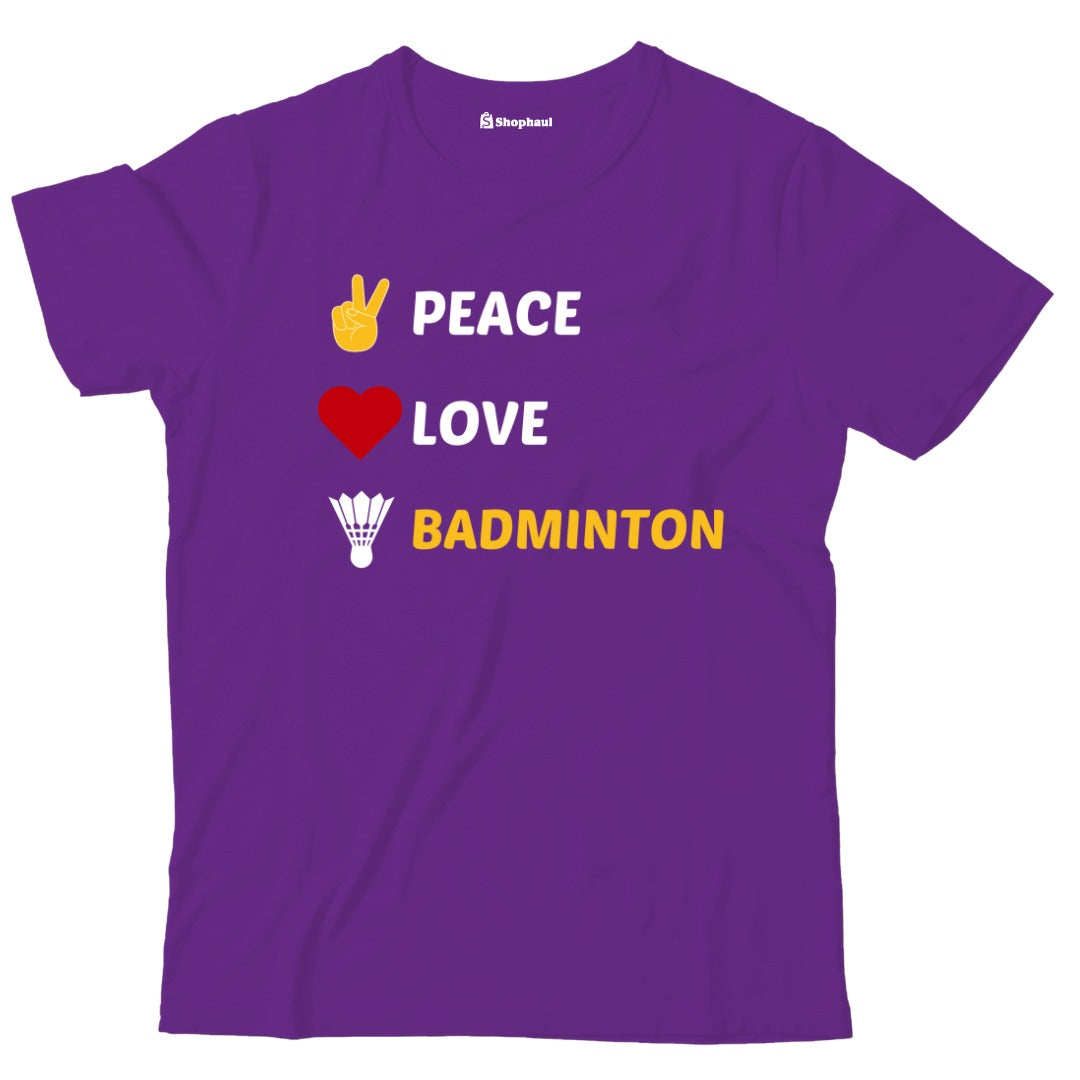 Kids Peace Love Badminton T-Shirt The Shophaul