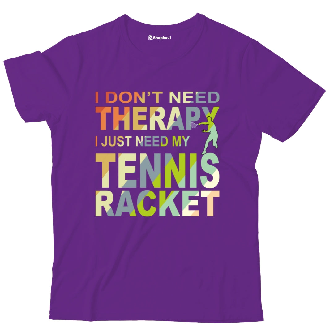 Kids I Don't need Therapy Tennis T-Shirt  Purple-13Yrs