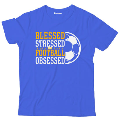 Kids Stressed Blessed Football T-Shirt The Shophaul