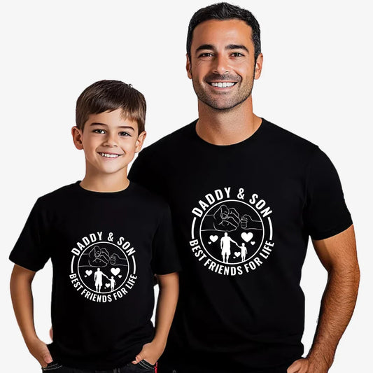 Dad Son Matching outfit combo - XS / 0-12M / Black dad son, dad son combo, dad son matching outfit, dad son matching tshirt, Dad Son T-Shirt