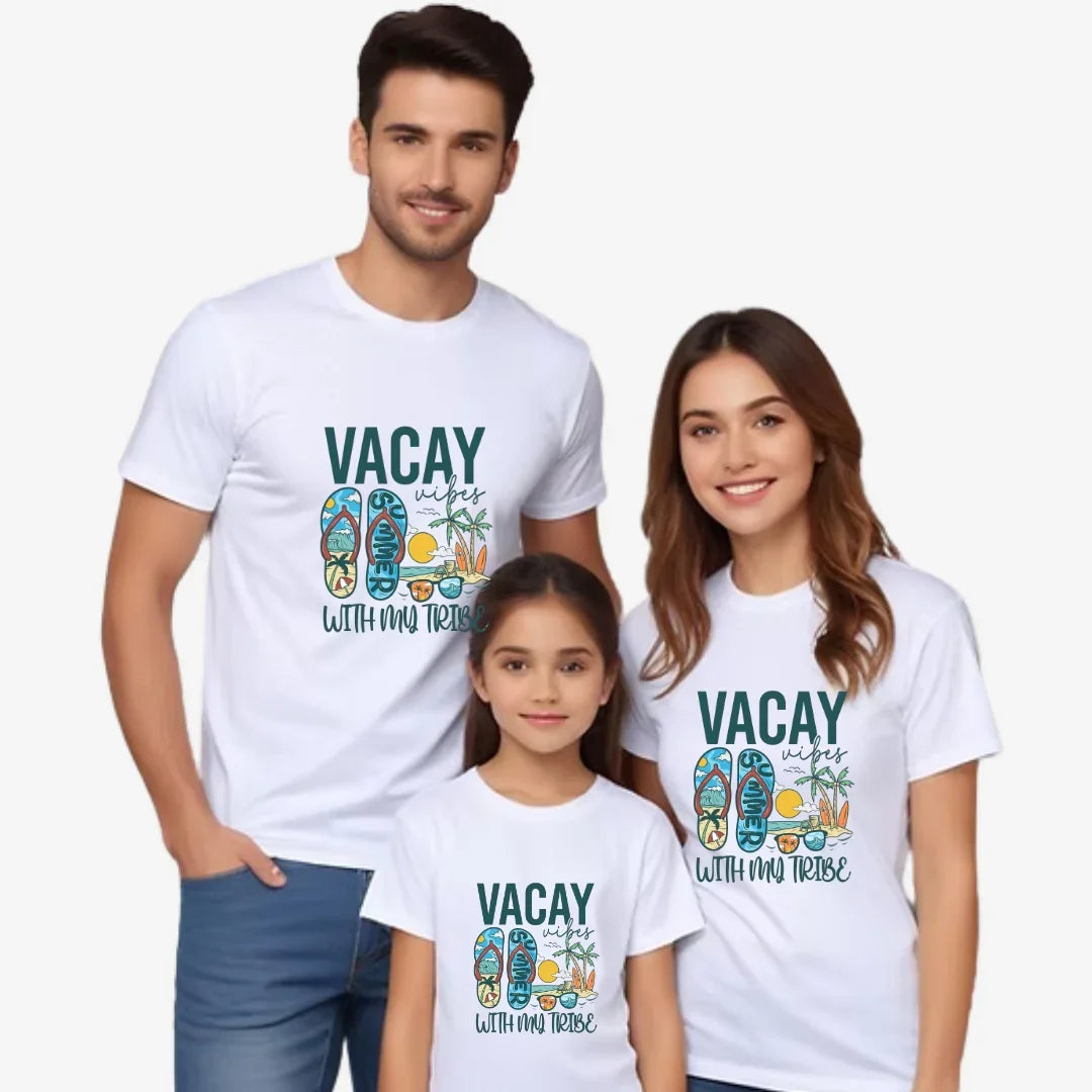 Vacay Vibes with my Tribe Beach T-Shirt - White / XS 