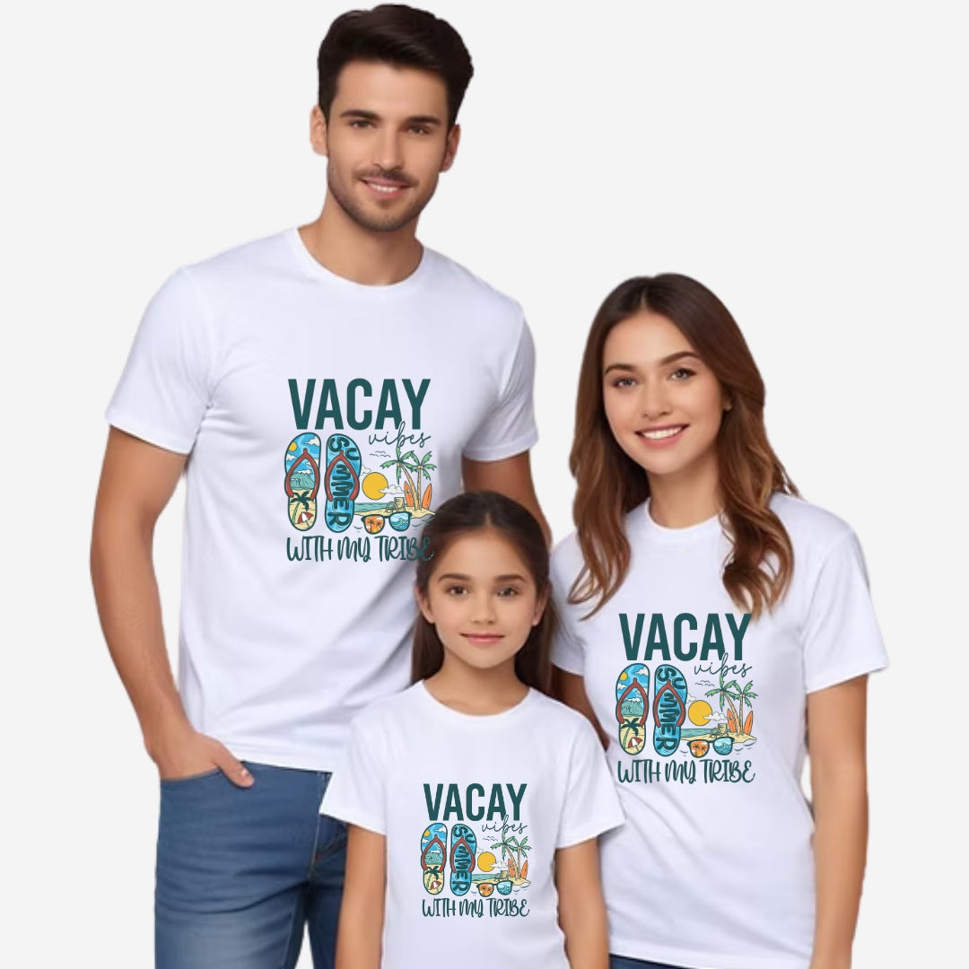 Vacay Vibes with my Tribe Beach T-Shirt - White / XS 