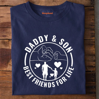 Dad Son Matching outfit T-Shirt - Navy Blue / XS Dad, dad gift, dad son, dad son combo, dad son matching outfit, dad son matching tshirt, Dad Son T-Shirt, dad son tshirt, dad tshirt