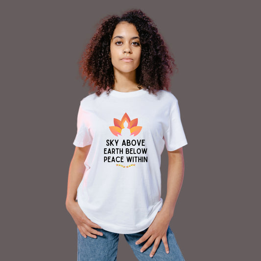 Sky Above Peace Within Yoga T-Shirt The Shophaul