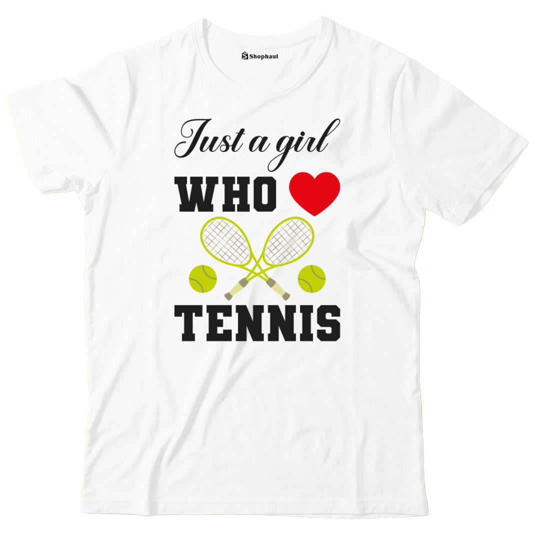 Kids Just a Girl who Loves Tennis T-Shirt The Shophaul