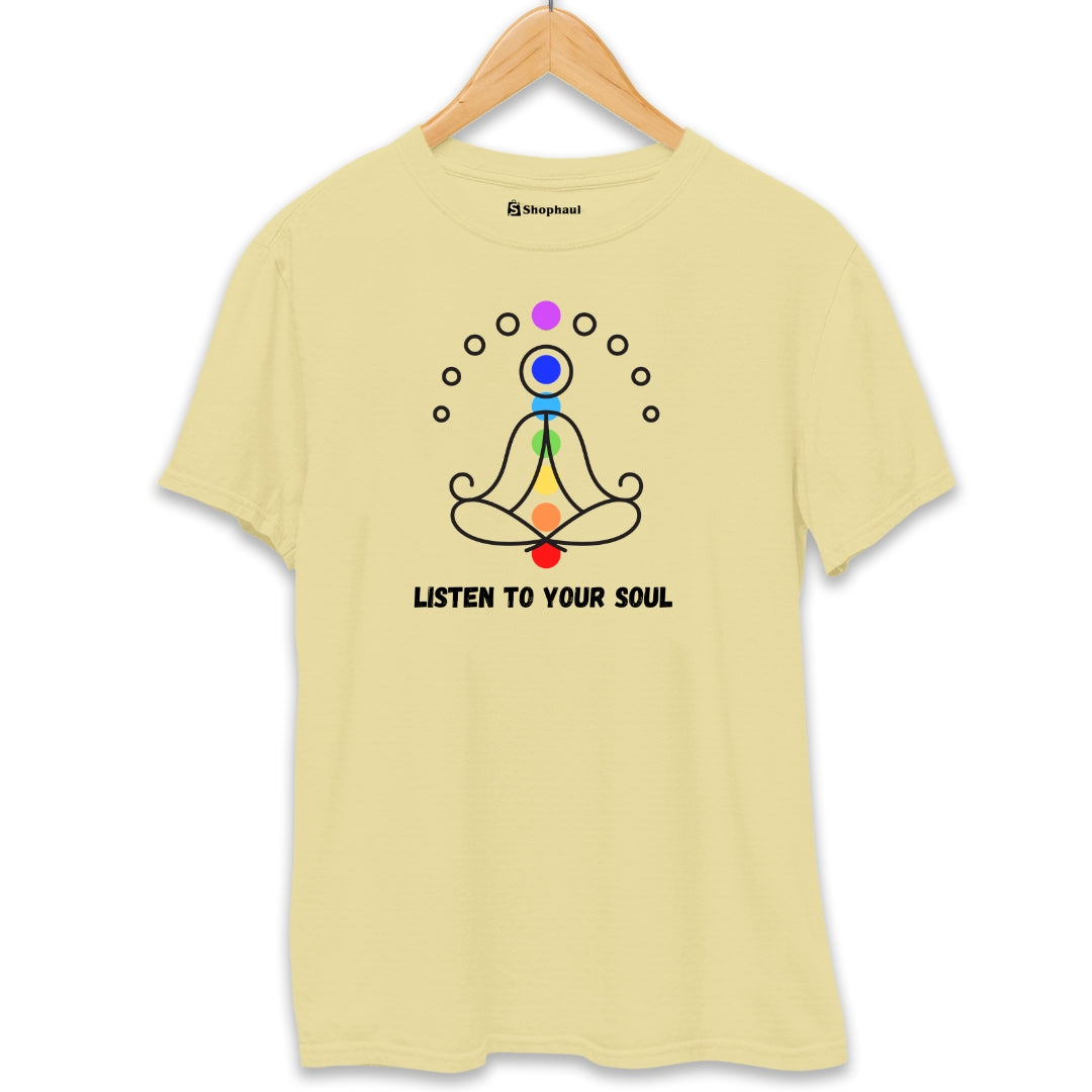 Listen to your Soul Yoga T-Shirt  Beige-XXL