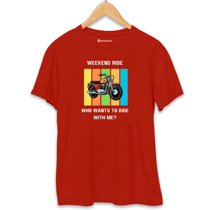 Weekend Ride Biker T-Shirt  Brick-Red-XXL