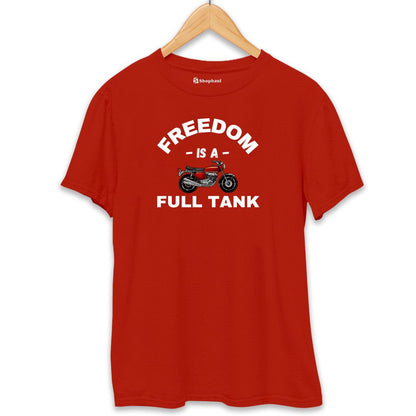 Freedom is a Full Tank Biker T-Shirt  Brick-Red-XXL