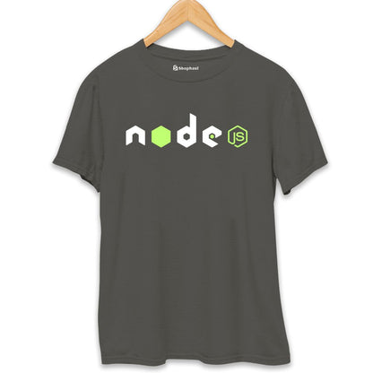 Node JS Coding T-Shirt  Charcoal-Melange-XXL