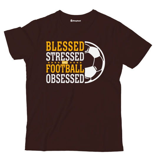 Kids Stressed Blessed Football T-Shirt