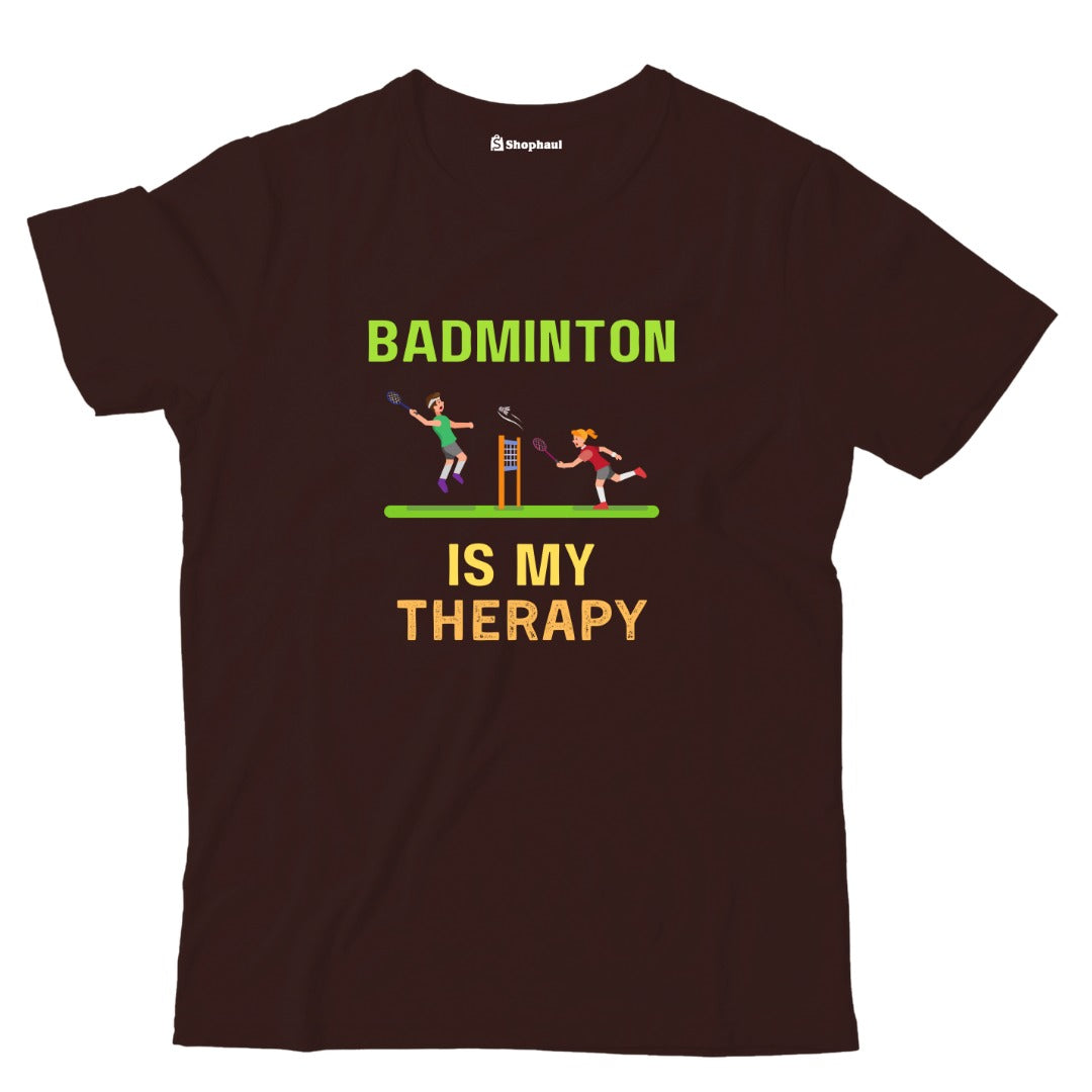 Kids Badminton is My Therapy T-Shirt The Shophaul