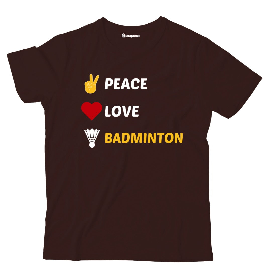 Kids Peace Love Badminton T-Shirt The Shophaul