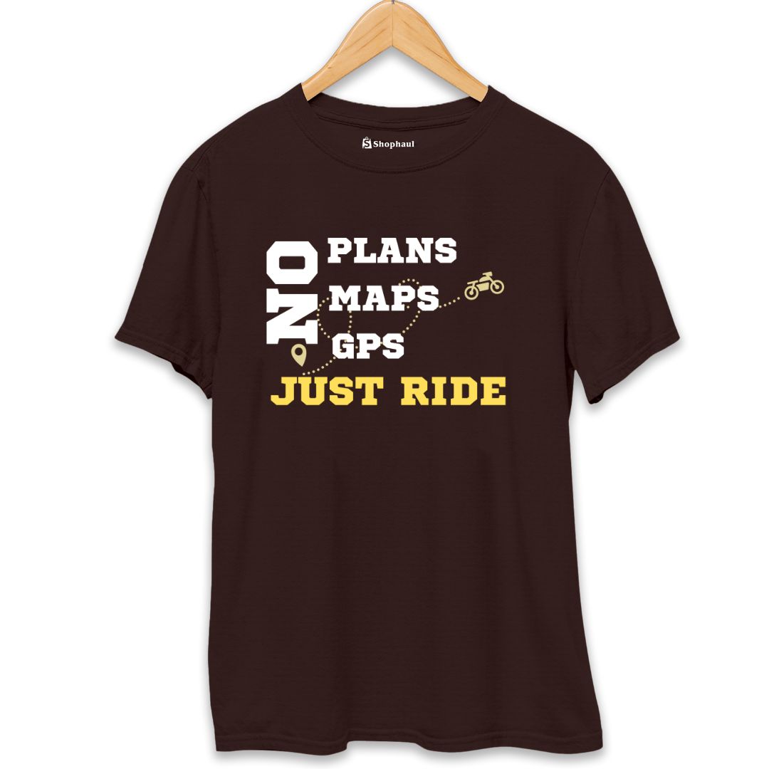 No Plans No Maps Just Ride Biker T-Shirt The Shophaul