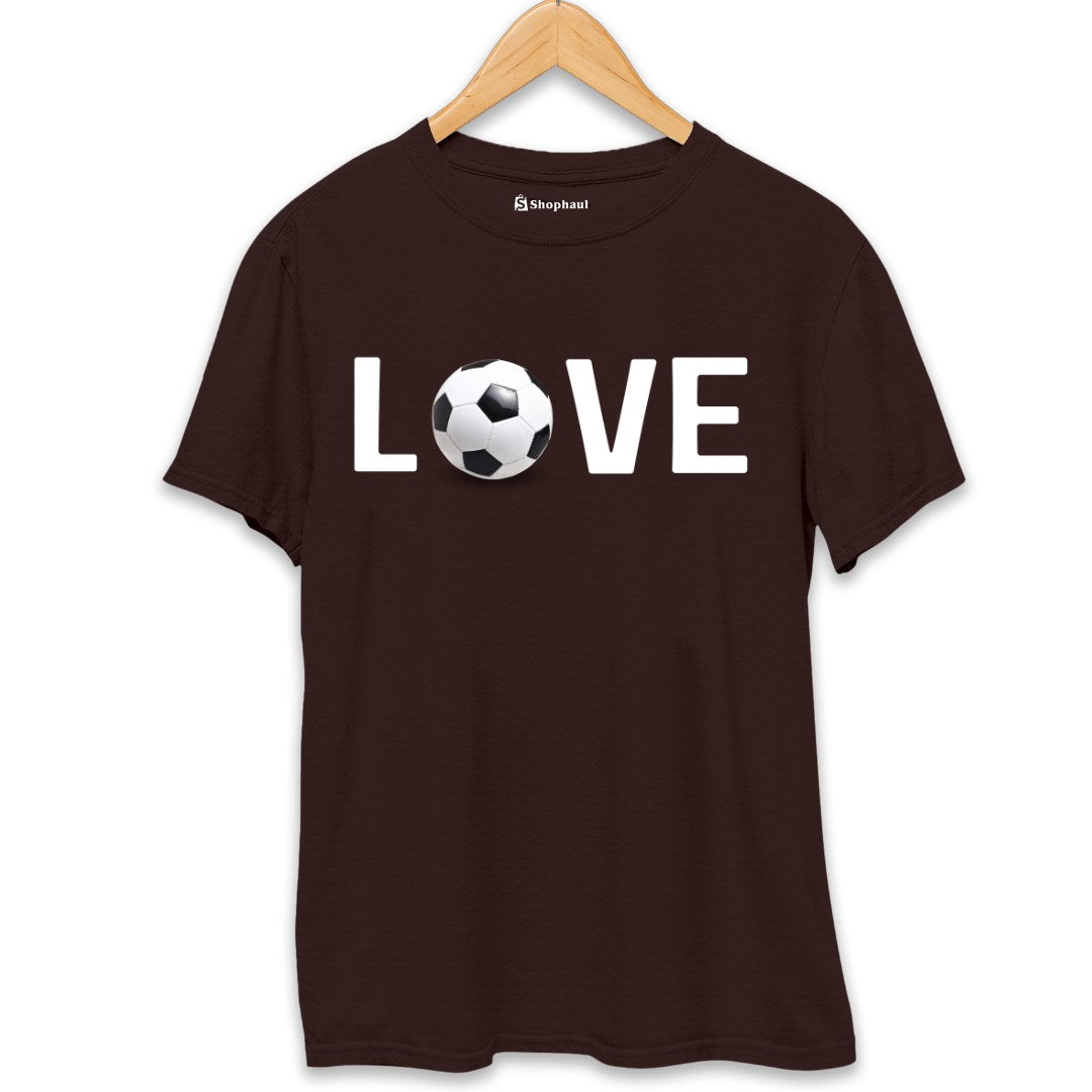 Love Football T-Shirt  Coffee-Brown-XXL