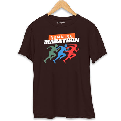 Running Marathon T-Shirt  Coffee-Brown-XXL