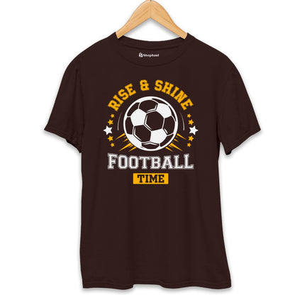 Rise Shine Football Time T-Shirt  Coffee-Brown-XXL