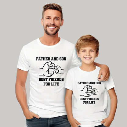 Father and Son T-Shirt Matching combo - S / 0-12M / White dad son matching tshirt, dad son tshirt, father son tshirt