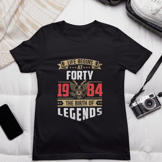 Legends Life Begins at 40 Birthday T-Shirt