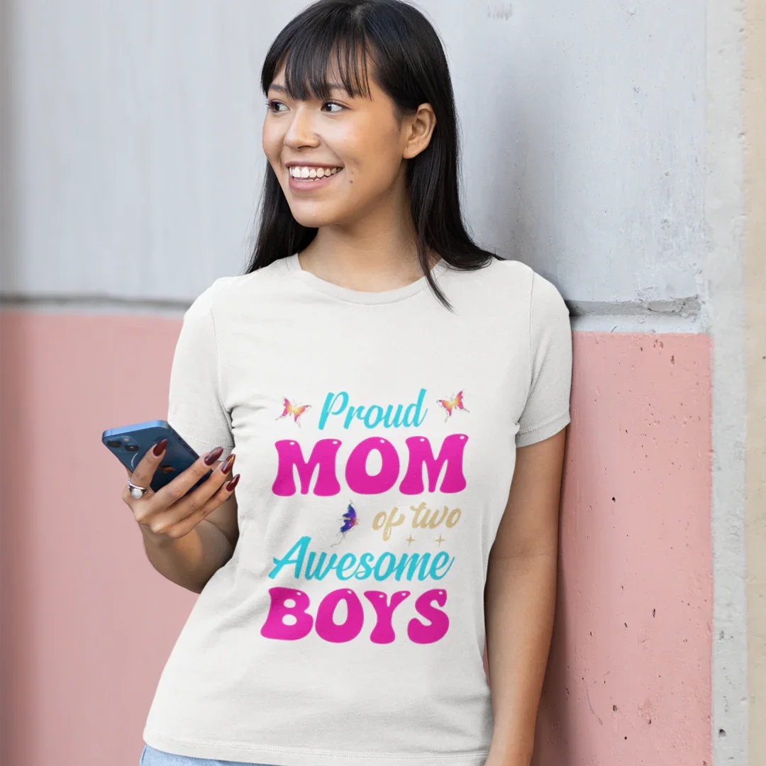 Proud Mom of two Awesome Boys T-Shirt 